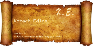 Korach Edina névjegykártya